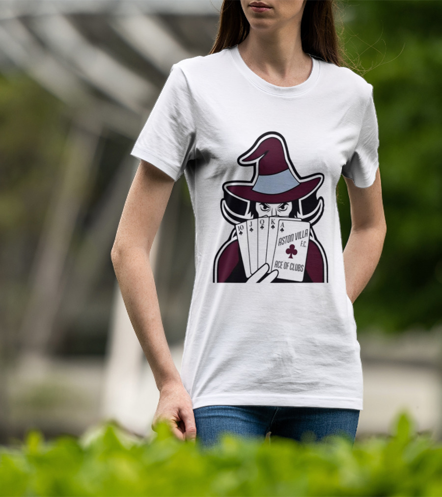 Aston Villa FC Ace Of Clubs Witch Playing Cards T-Shirt