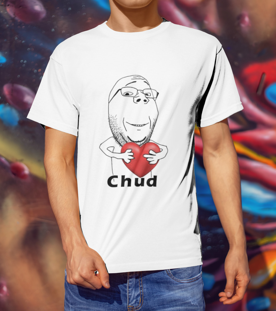 Chud Guy Chudjak Holding Red Heart Sketch T-Shirt