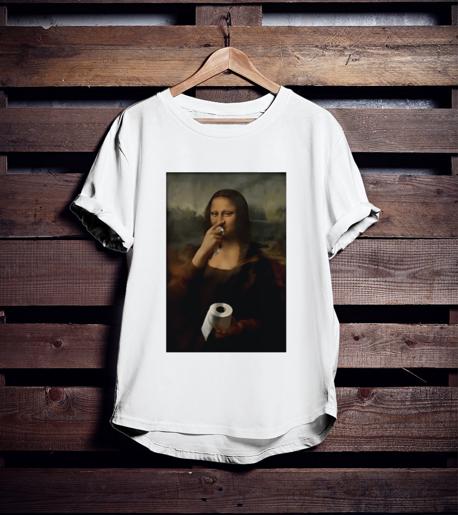 Mona Luisa Toilet Paper Painting Meme T-Shirt