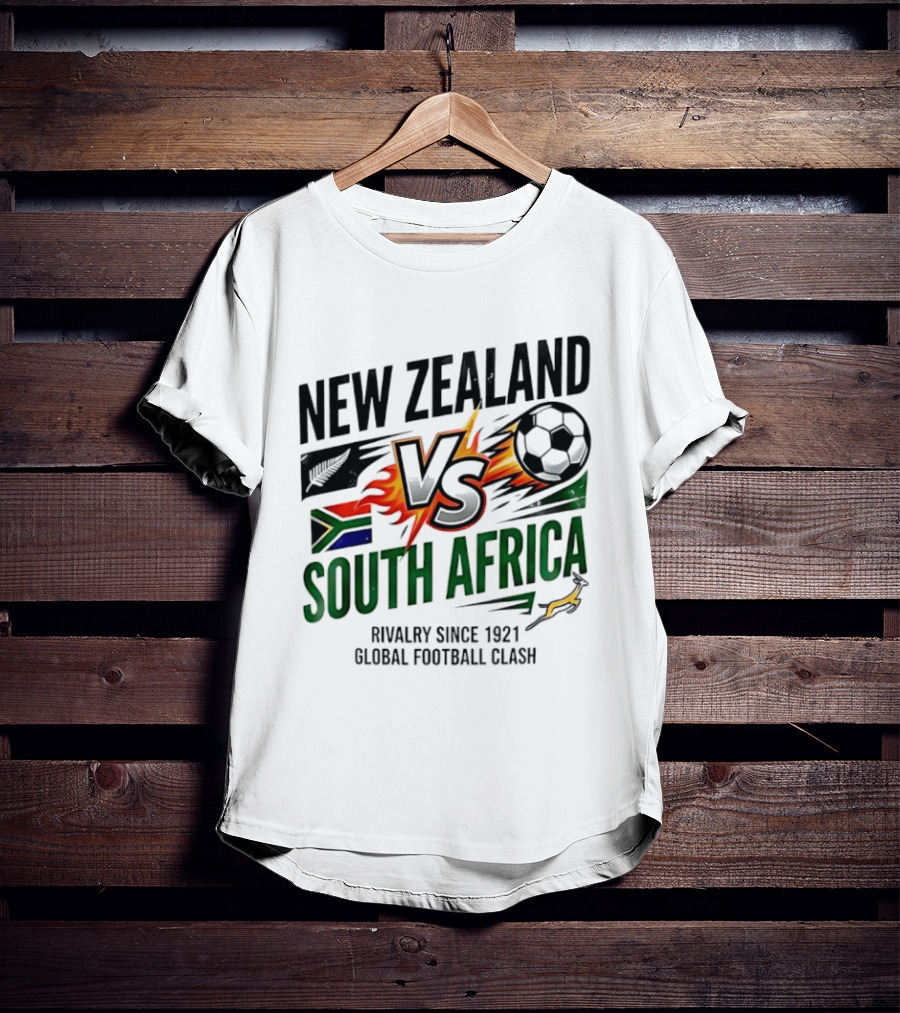 New Zealand Vs South Africa Global Football Clash Rivalry Since 1921 T-Shirt