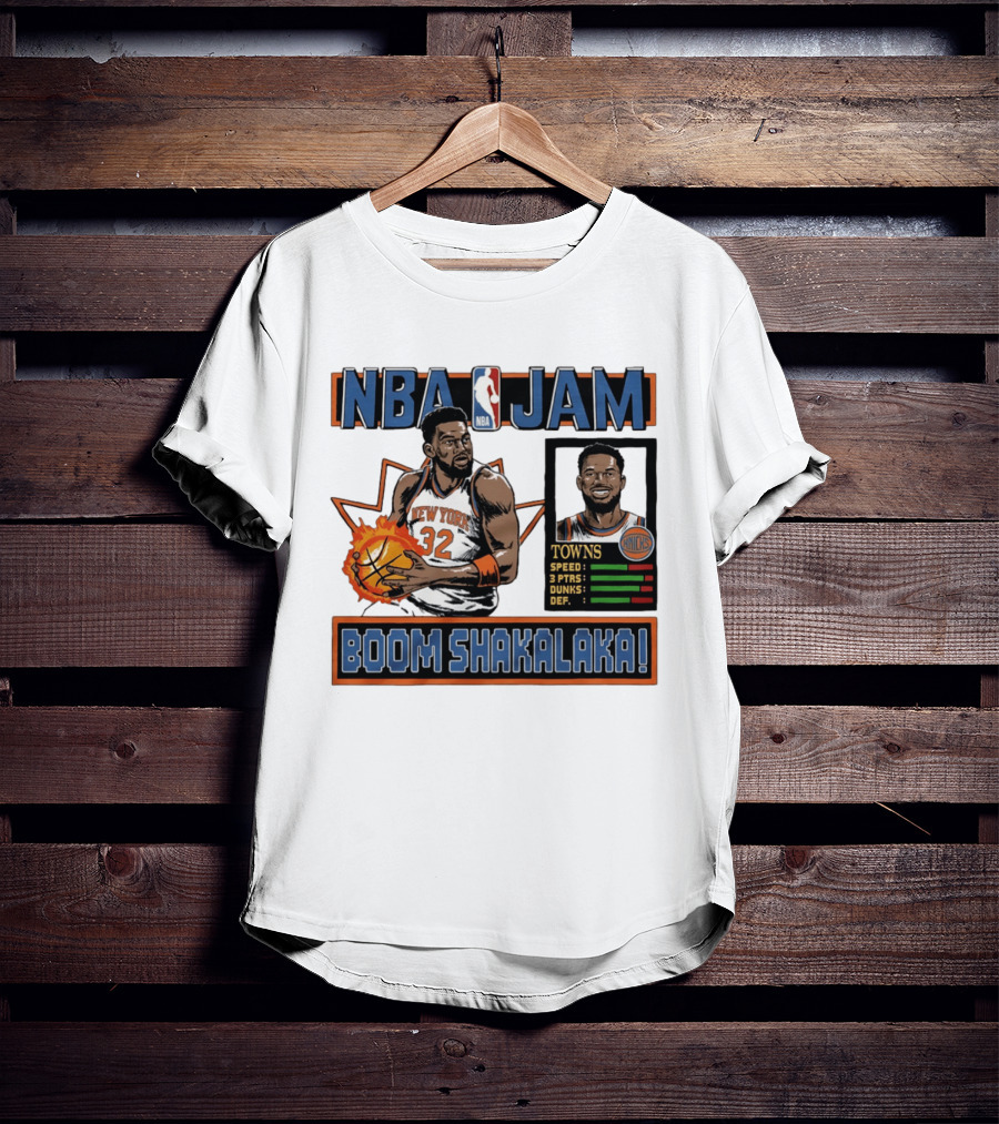 NBA Jam Boom Shakalaka New York Knicks Towns T-Shirt