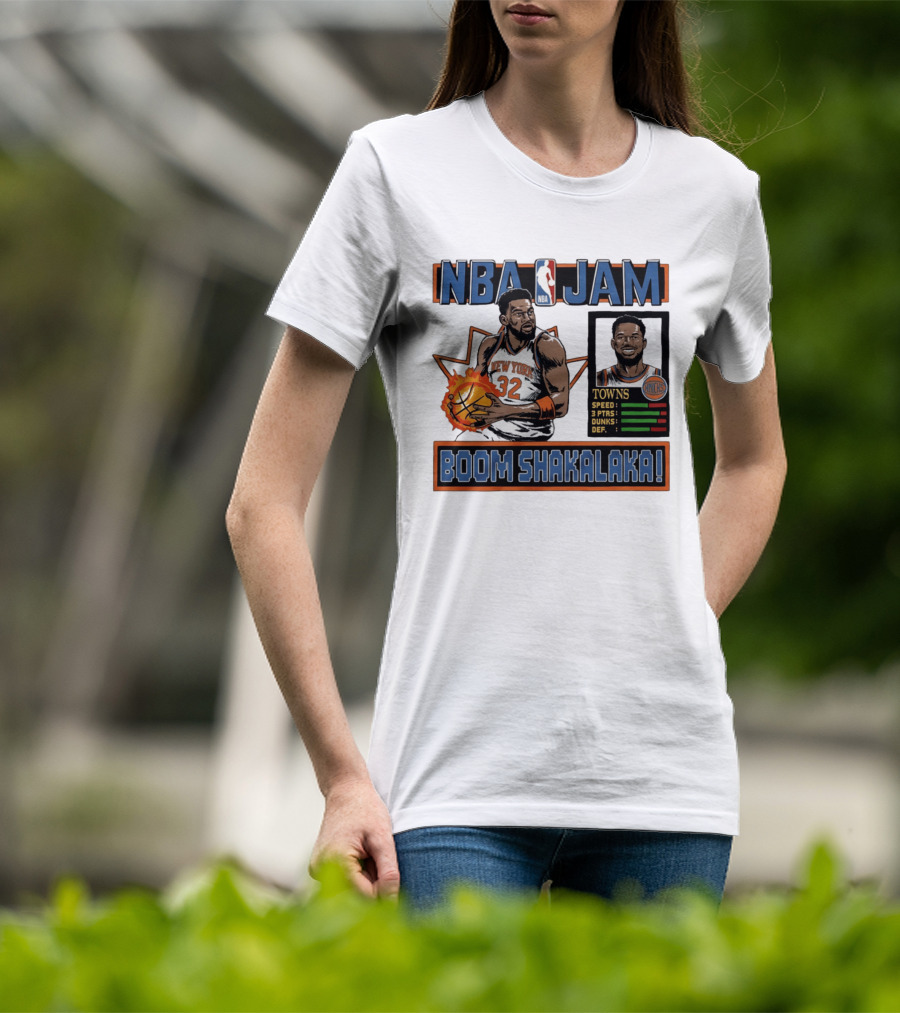 NBA Jam Boom Shakalaka New York Knicks Towns T-Shirt