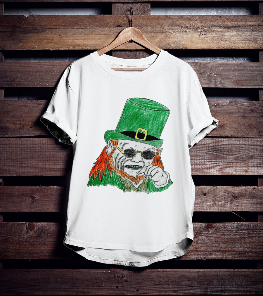 Leprechaun In The Hood Green Hat Sunglasses Red Hair T-Shirt