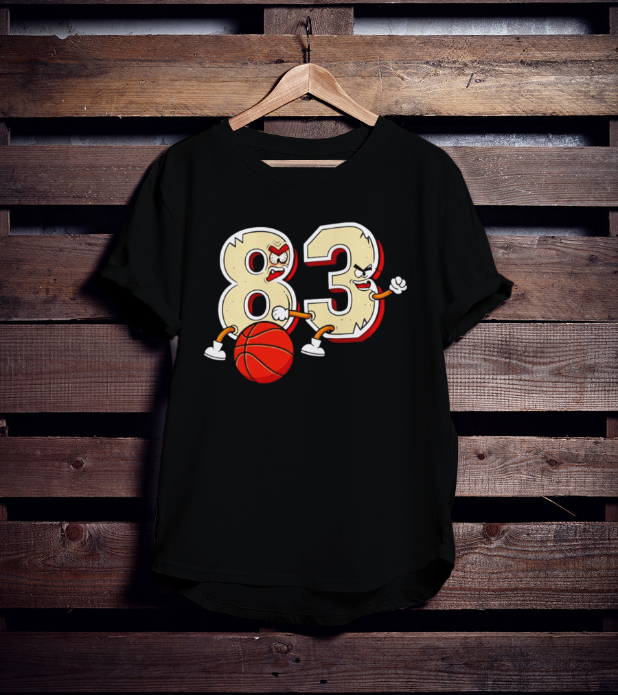 Bam Adebayo 83 Miami Heat Basketball Number Caricature T-Shirt