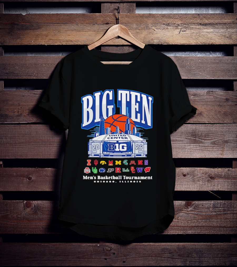 Big Ten 2026 United Center Men's Basketball Tournament Chicago Illinois T-Shirt
