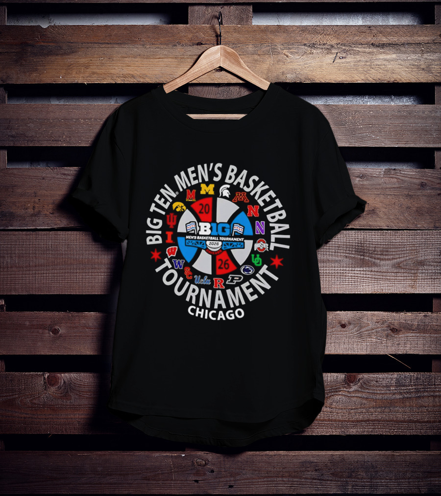 Big Ten Men's Basketball Tournament 2026 Chicago Event Pinwheel T-Shirt