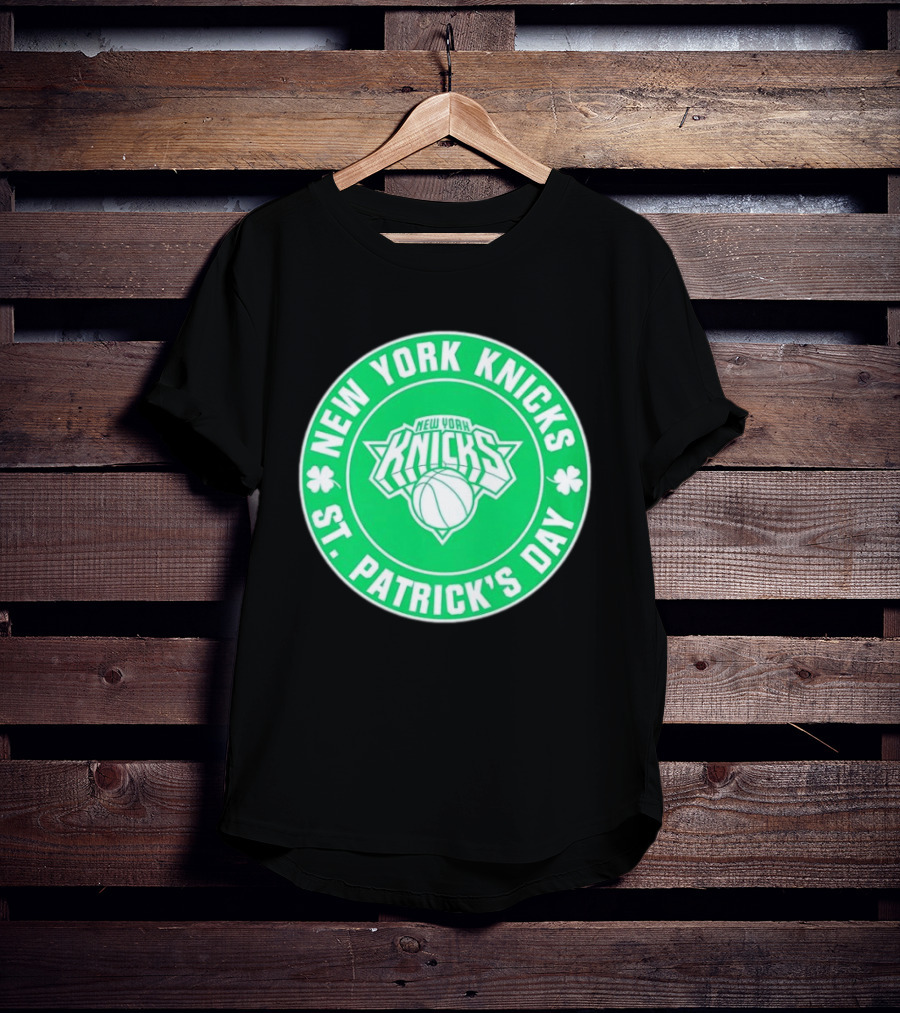 New York Knicks St Patrick's Day Shamrock Green Basketball Team Celebration T-Shirt