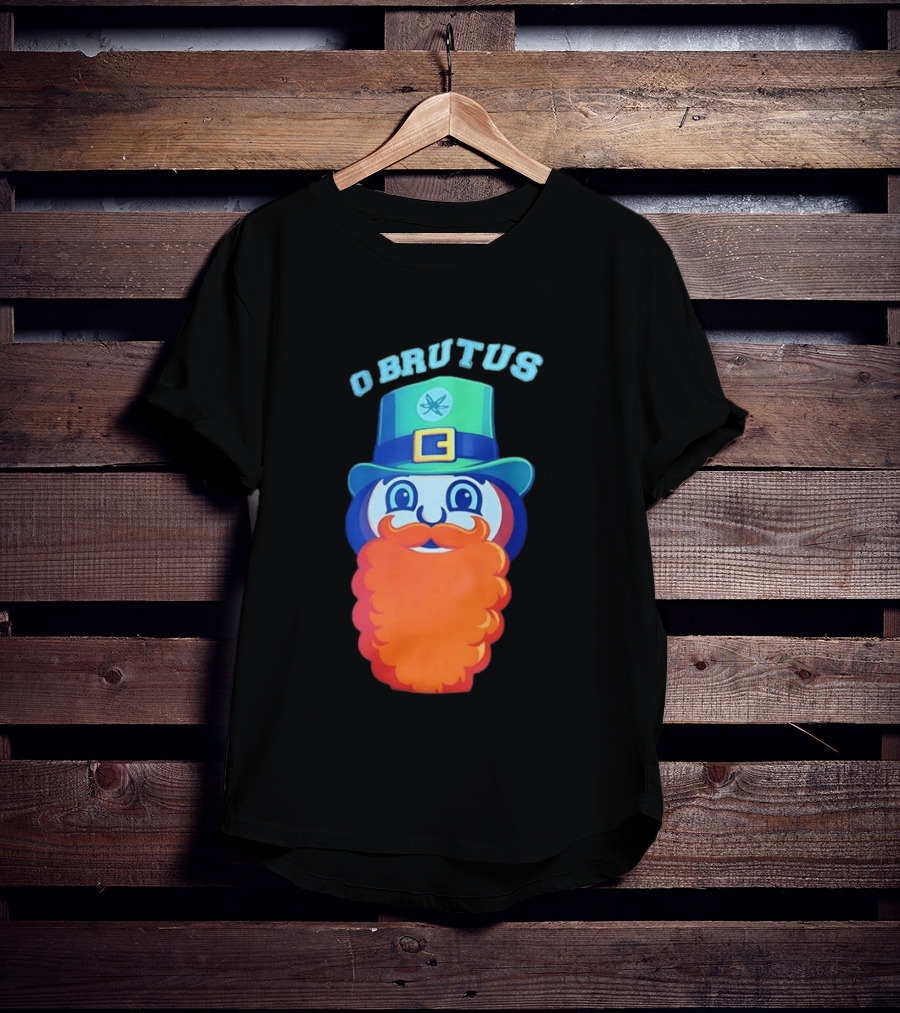 Ohio State Buckeyes O Brutus Leprechaun Hat And Beard T-Shirt