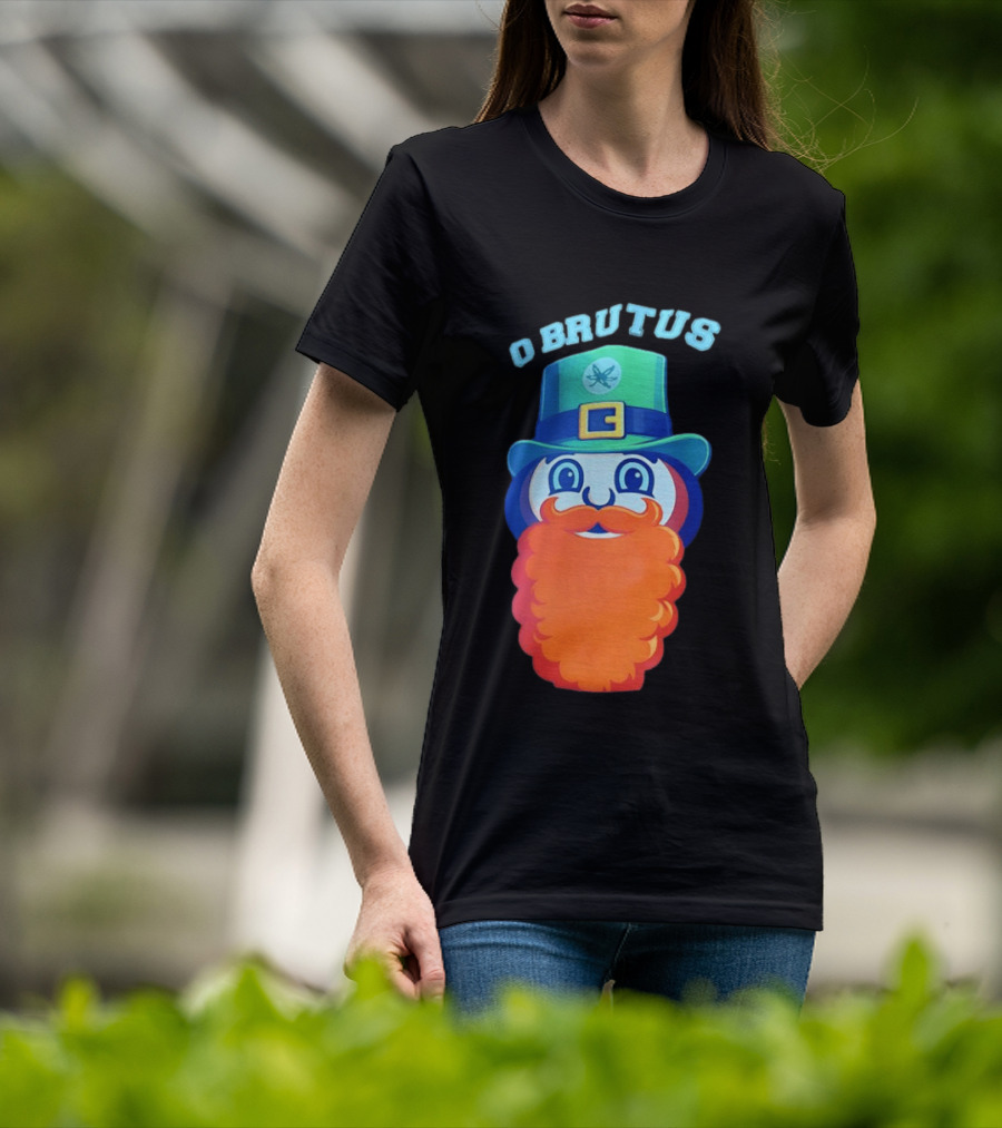 Ohio State Buckeyes O Brutus Leprechaun Hat And Beard T-Shirt