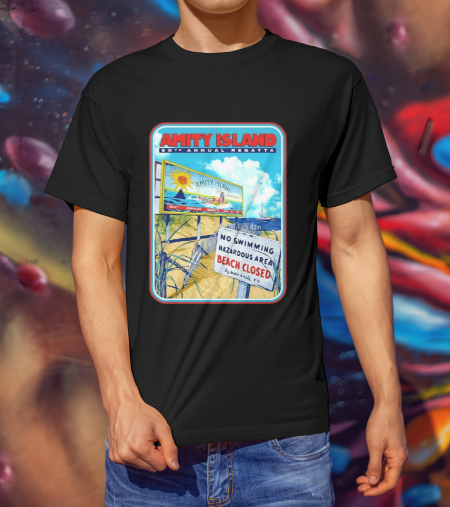 Amity Island 50th Annual Regatta No Swimming Beach Closed Jaws 1975 T-Shirt