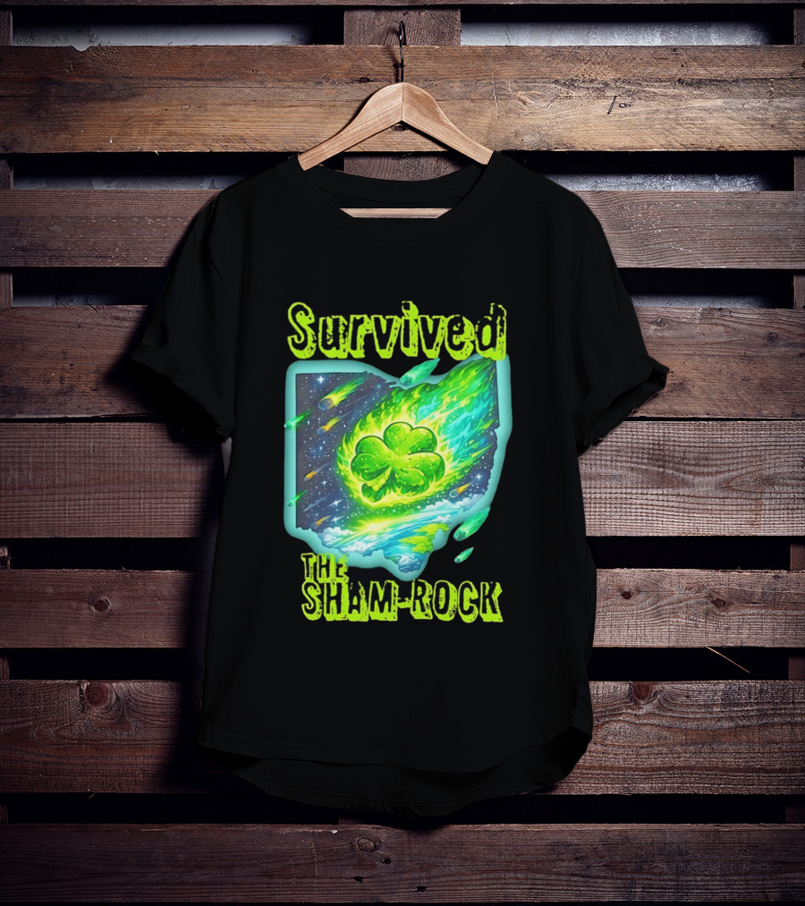 Survived The Sham Rock Meteor Clover St Patrick's Day T-Shirt