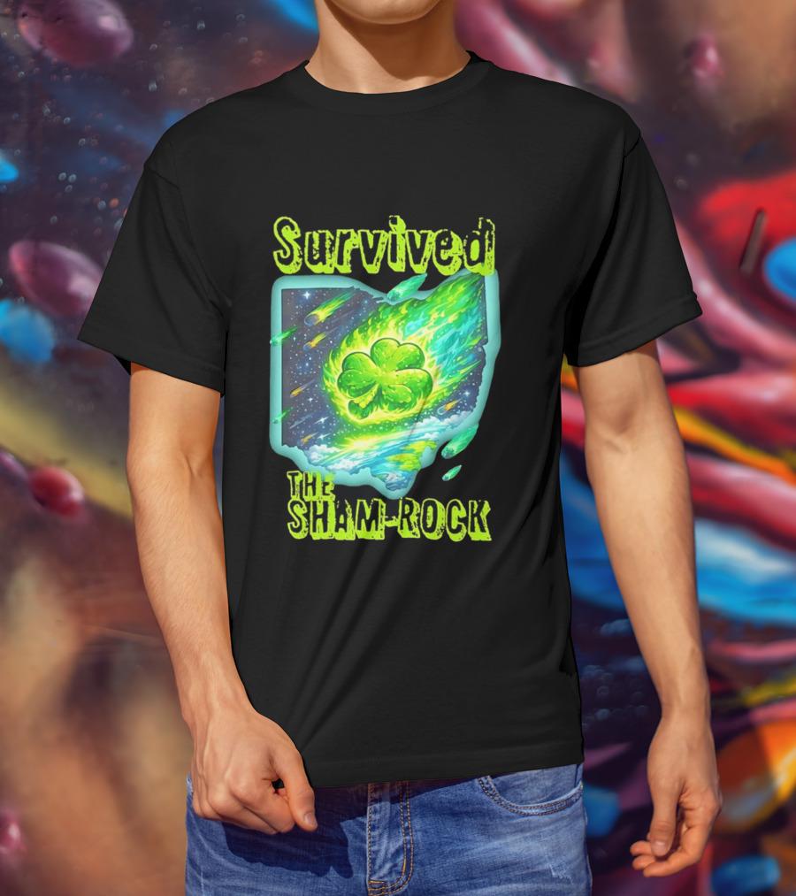 Survived The Sham Rock Meteor Clover St Patrick's Day T-Shirt