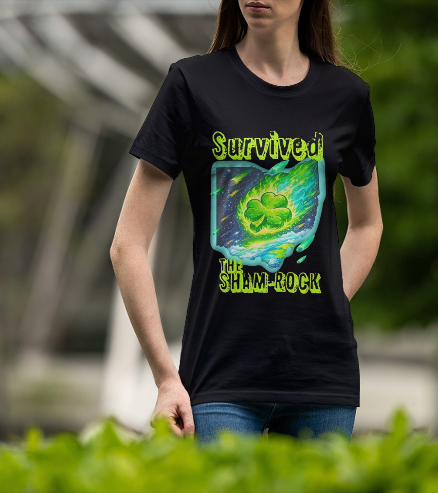 Survived The Sham Rock Meteor Clover St Patrick's Day T-Shirt
