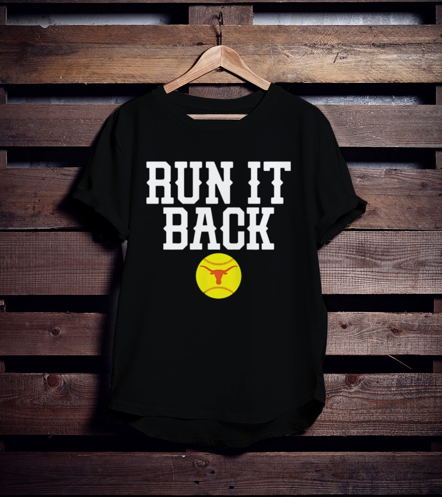 Texas Softball Run It Back Longhorn Yellow Softball T-Shirt