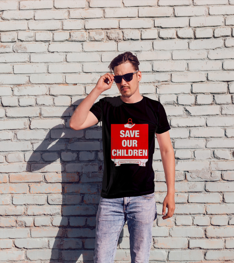 Save Our Children Protect The Future Emblem With Hand T-Shirt