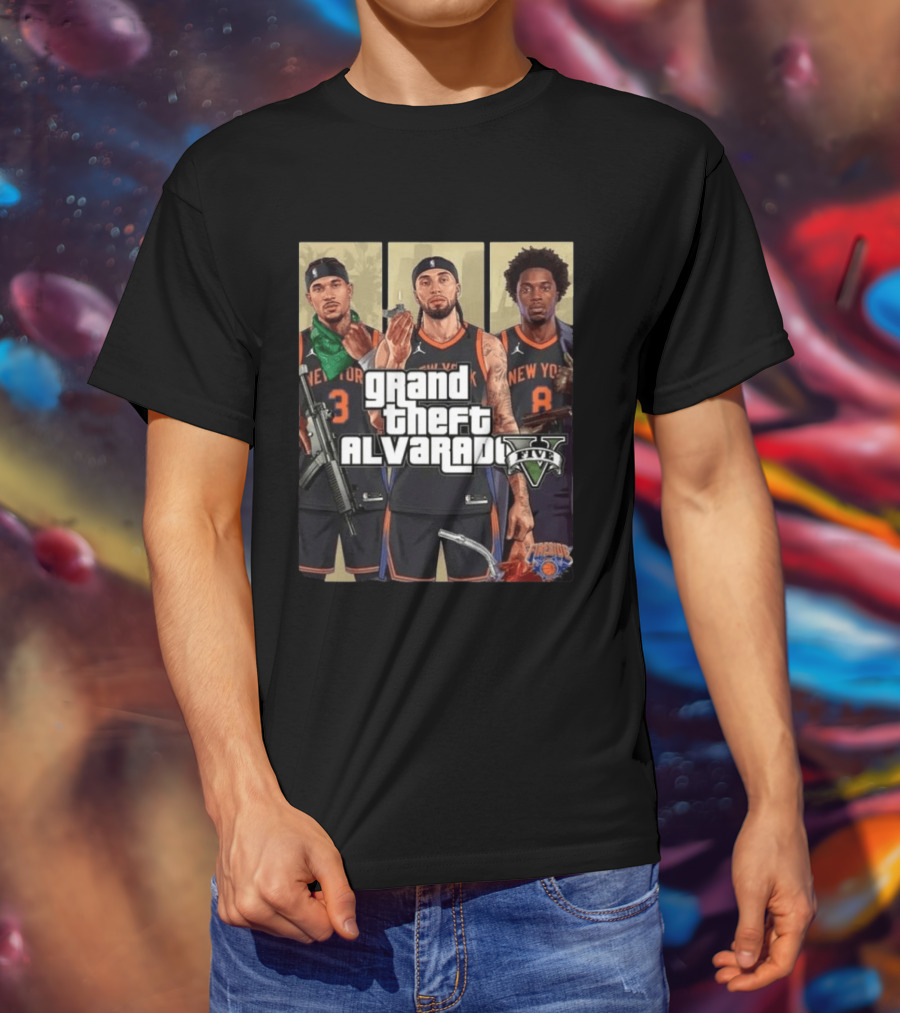 Grand Theft Alvarado Five New York Basketball T-Shirt