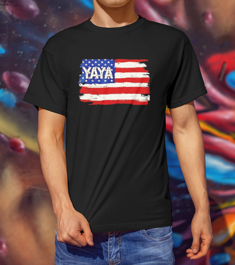 Patriotic Yaya American Flag Mother's Day Women T-Shirt
