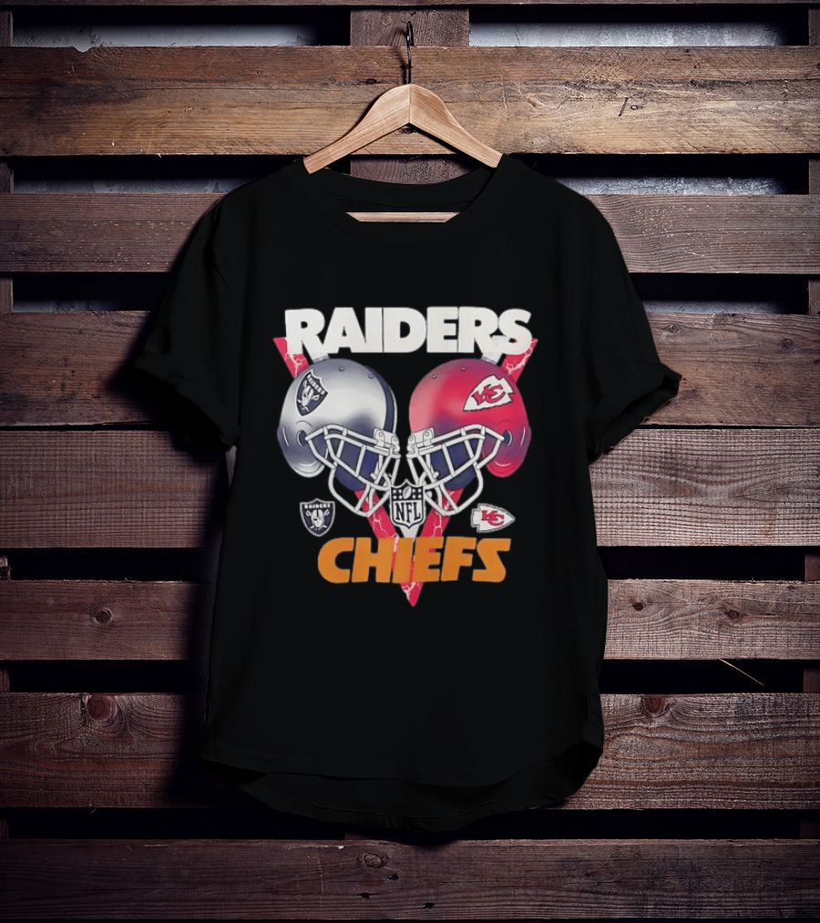 Raiders Vs Chiefs NFL Helmet Showdown T-Shirt