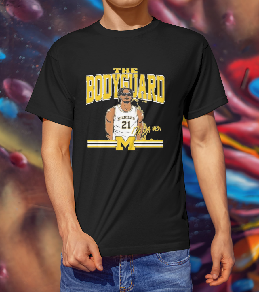 The Bodyguard Michigan Basketball 21 Morez Johnson Jr. T-Shirt