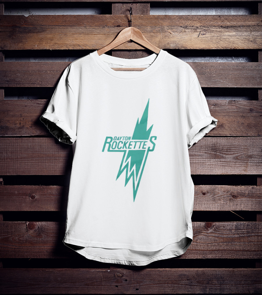 Dayton Rockettes Women's Professional Basketball League Retro Lightning Bolt T-Shirt