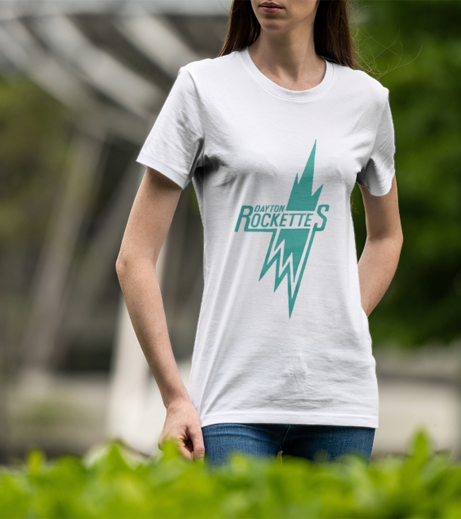 Dayton Rockettes Women's Professional Basketball League Retro Lightning Bolt T-Shirt