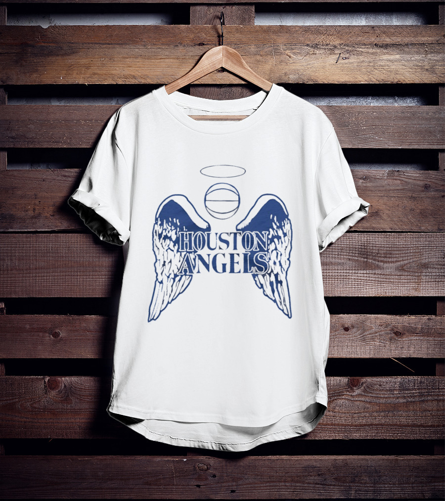 Houston Angels Women's Professional Basketball League Wings And Halo Basketball T-Shirt