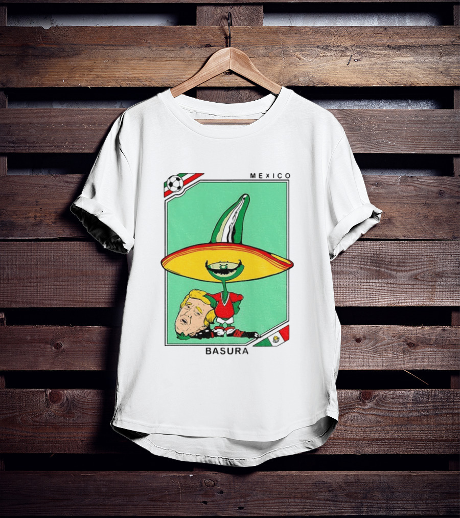 Mexico Basura Trump Football Flag T-Shirt