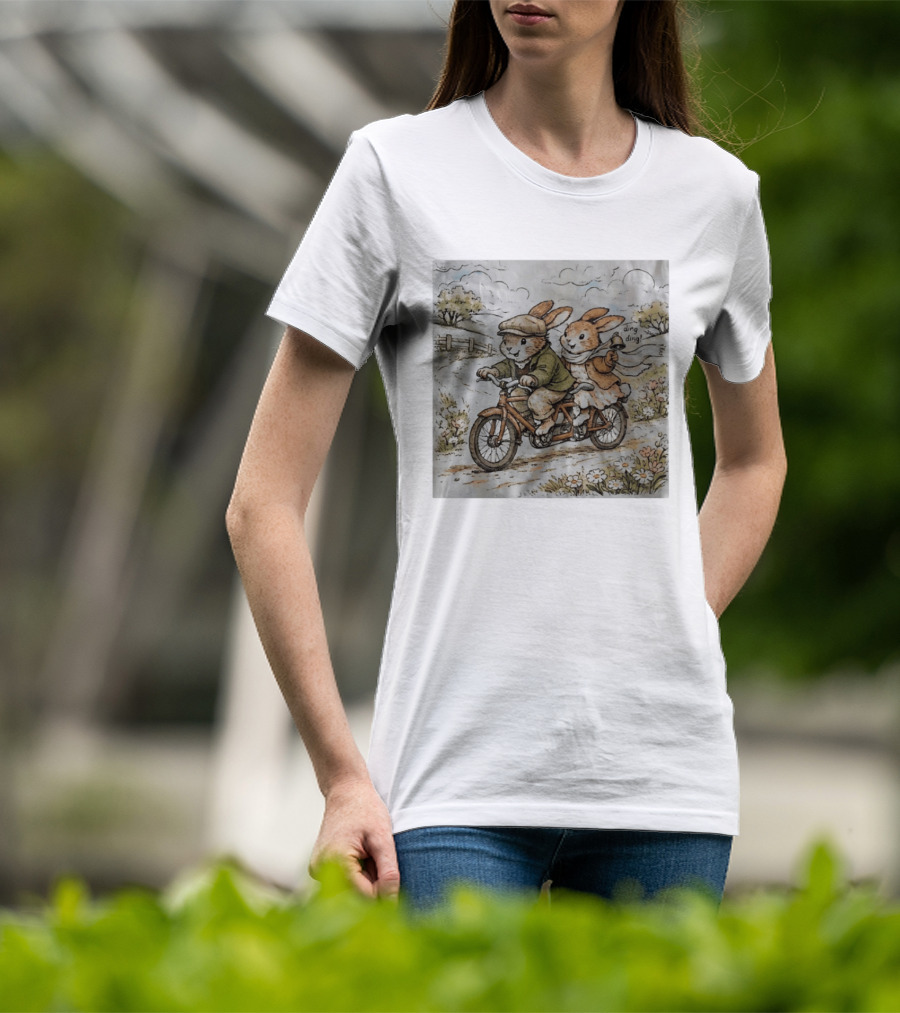 Vintage Rabbit Tandem Bike Adventure Ding Ding T-Shirt