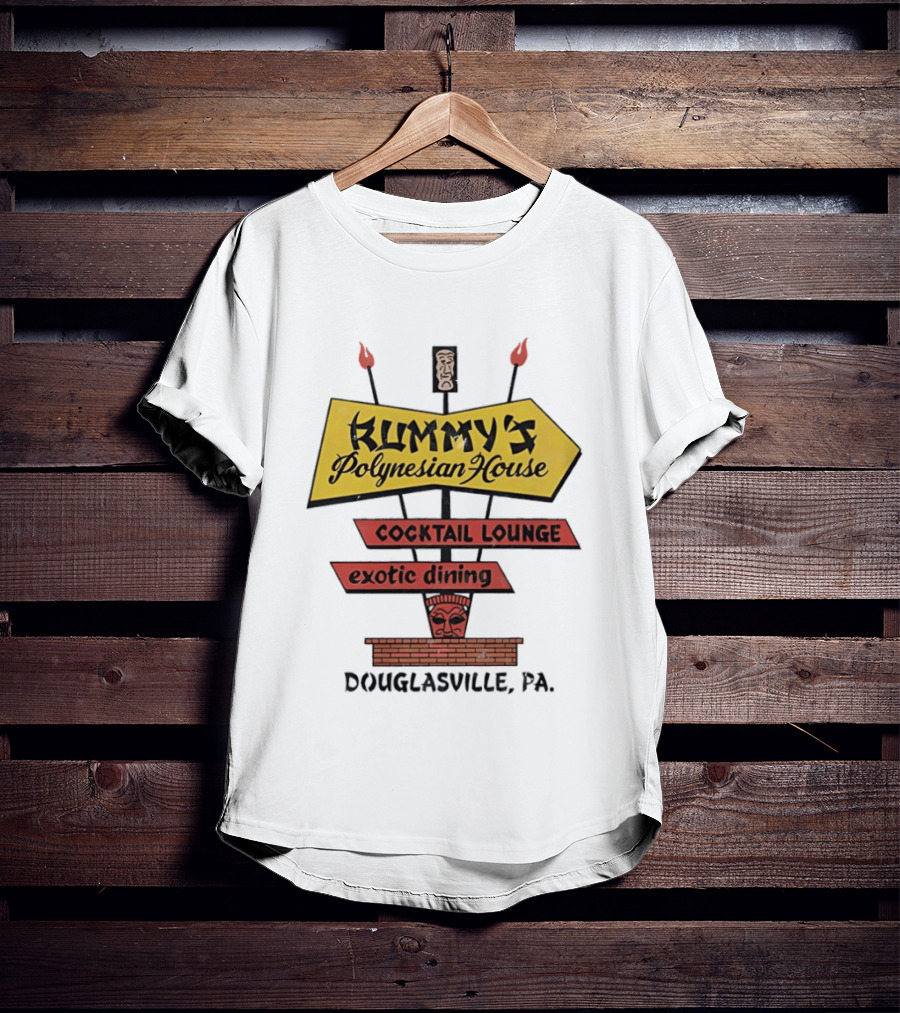 Rummy's Polynesian House Cocktail Lounge Exotic Dining Douglasville PA Tiki Bar T-Shirt
