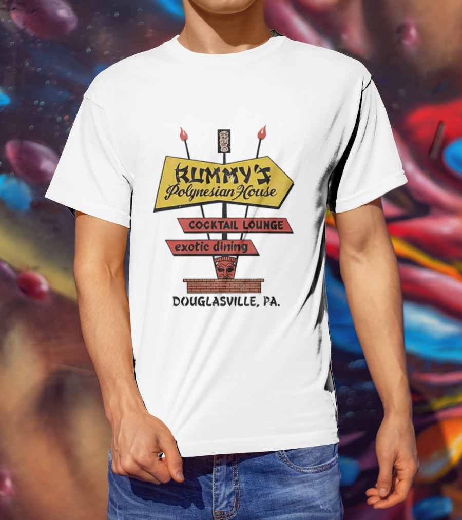 Rummy's Polynesian House Cocktail Lounge Exotic Dining Douglasville PA Tiki Bar T-Shirt