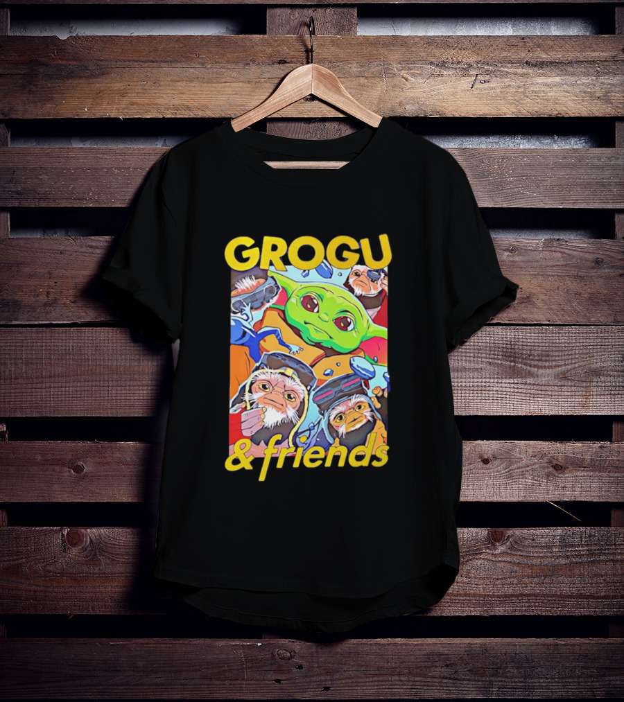 Grogu And Friends Mandalorian Movie Characters T-Shirt