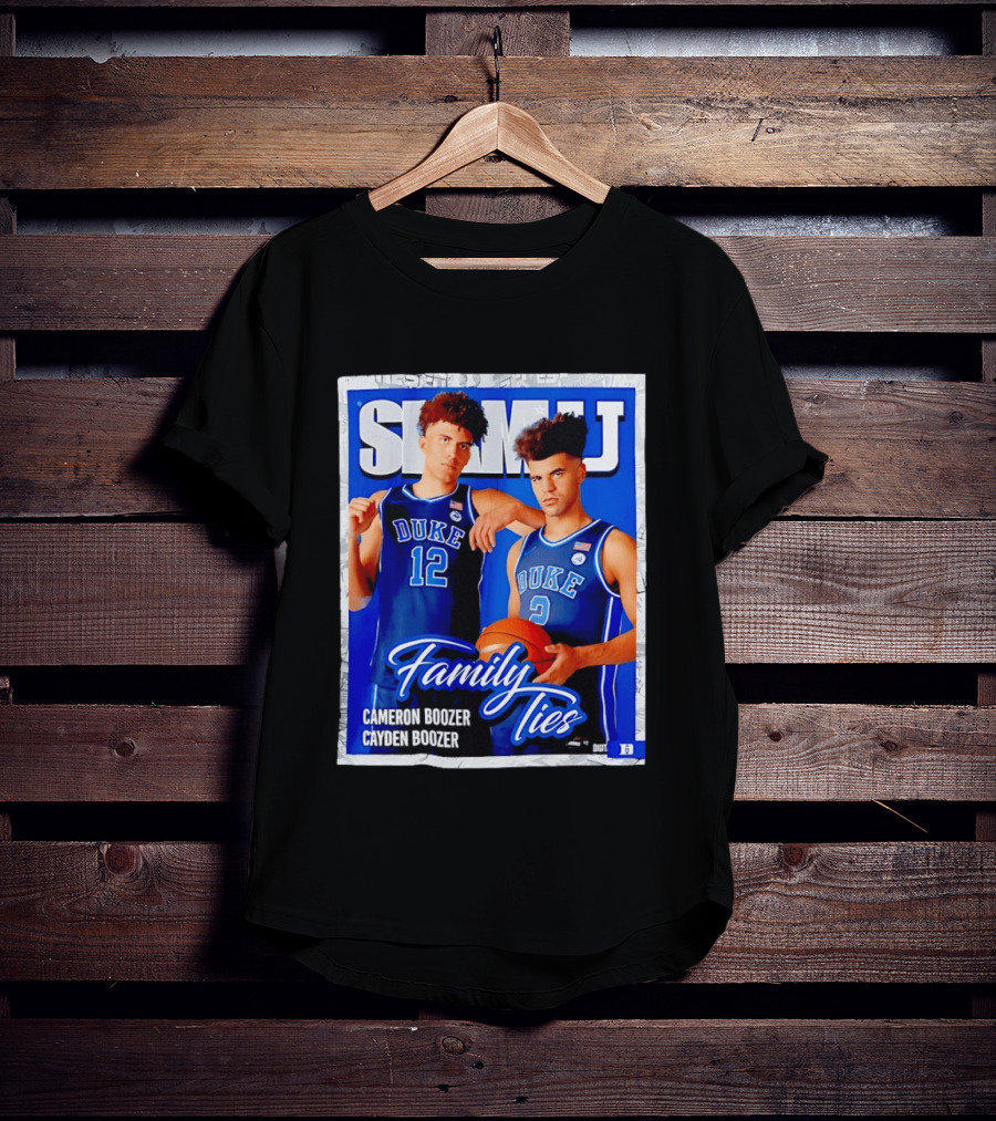 SLAMU Cameron And Cayden Boozer Duke Blue Devils Family Ties Basketball T-Shirt