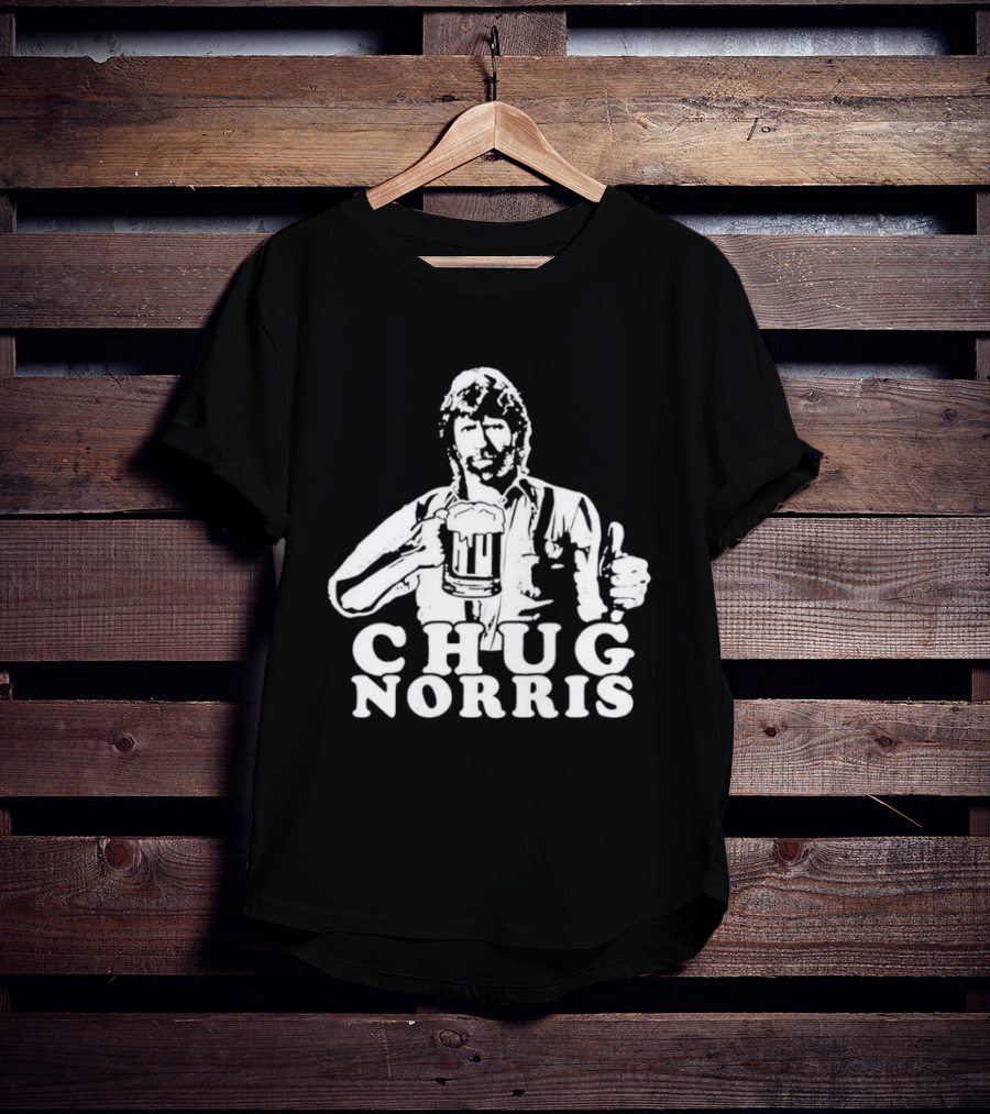 Chug Norris Drinking Beer Thumbs Up T-Shirt