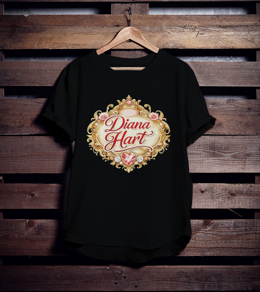 Diana Hart Royal Emblem With Ornate Crown And Heart T-Shirt