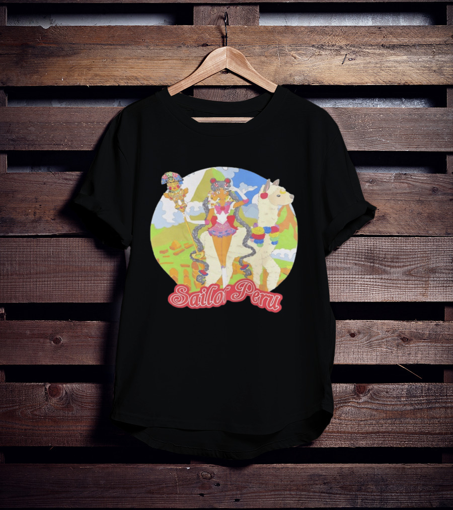 Sailor Moon Sailor Peru Anime Crossover With Llama And Traditional Peruvian T-Shirt