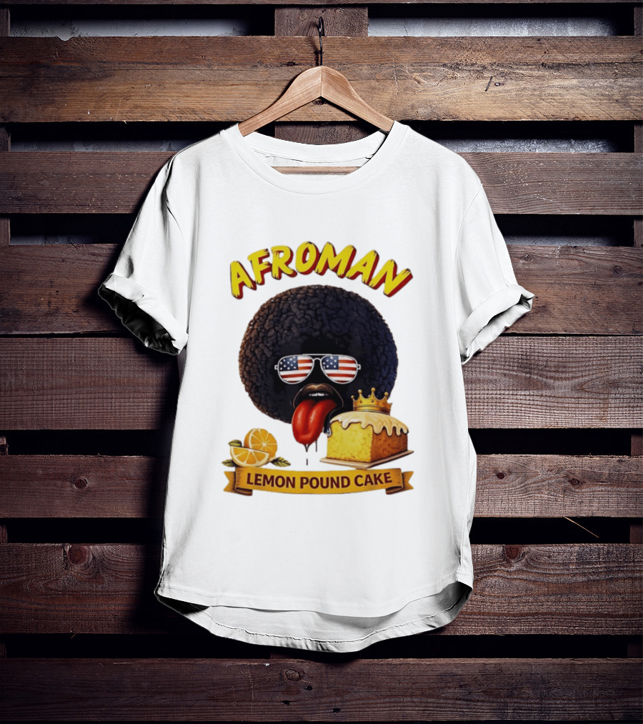 Afroman Lemon Pound Cake Sunglasses Tongue Crown Lemons T-Shirt