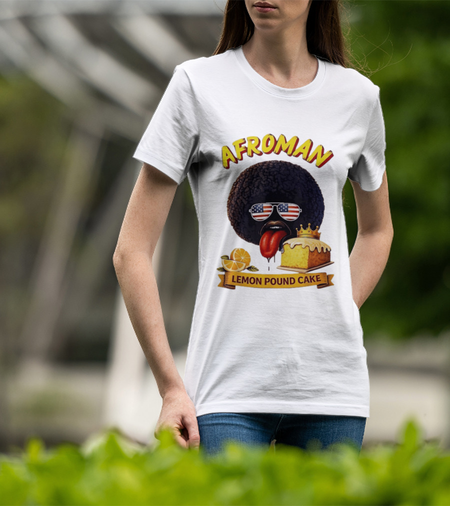 Afroman Lemon Pound Cake Sunglasses Tongue Crown Lemons T-Shirt