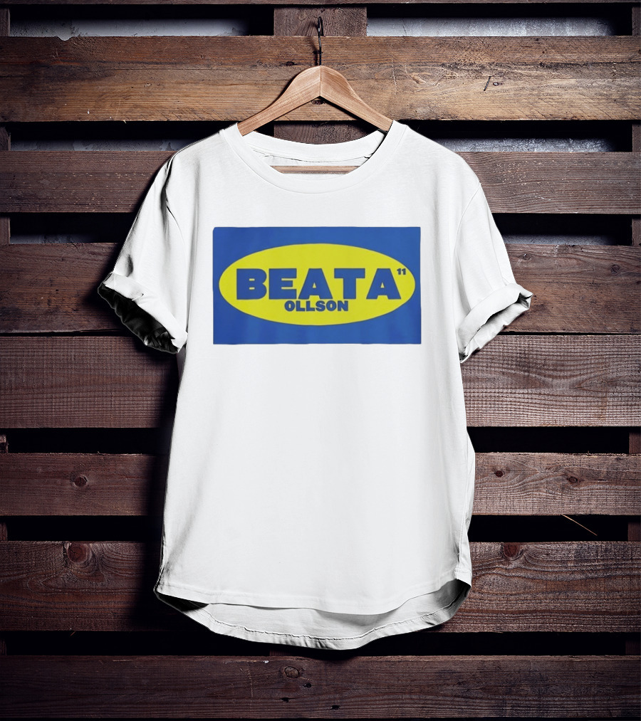 BEATA OLLSON 11 Blue Yellow Oval T-Shirt