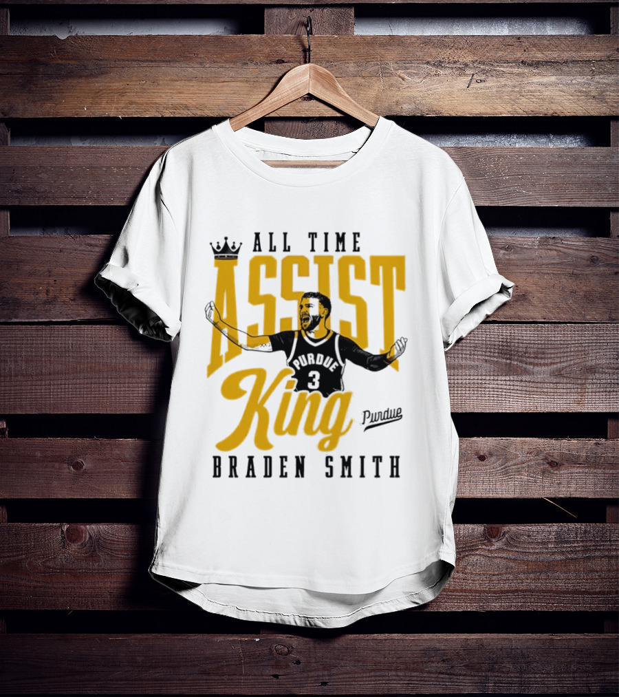 All Time Assist King Braden Smith Purdue Boilermakers T-Shirt