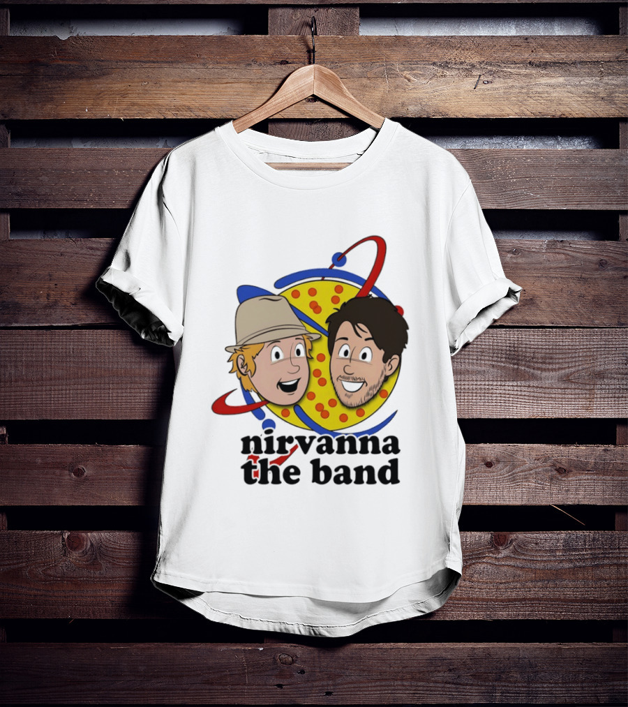 Nirvanna The Band Cartoon Characters With Animated Planetary T-Shirt