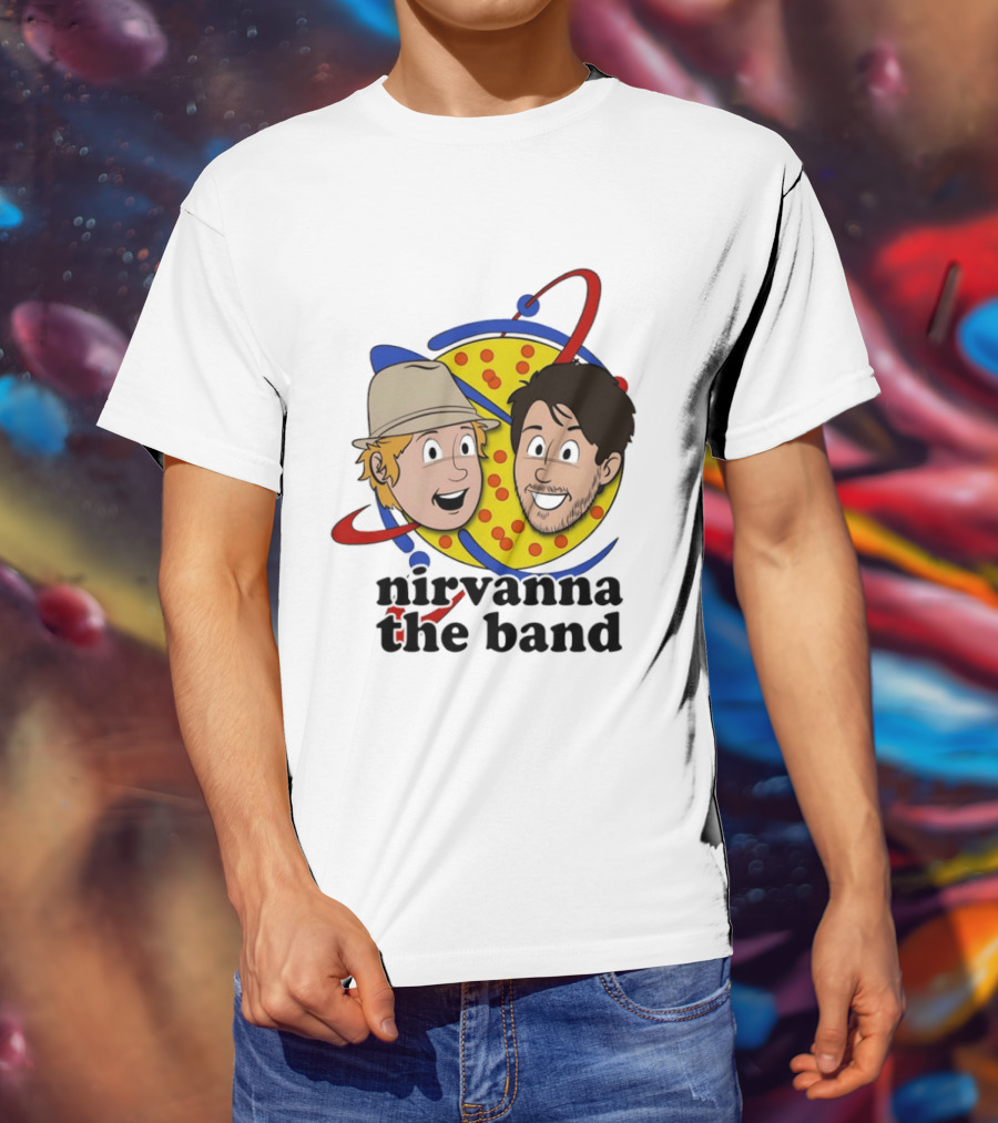 Nirvanna The Band Cartoon Characters With Animated Planetary T-Shirt