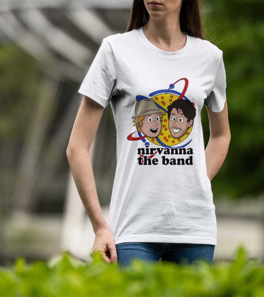 Nirvanna The Band Cartoon Characters With Animated Planetary T-Shirt