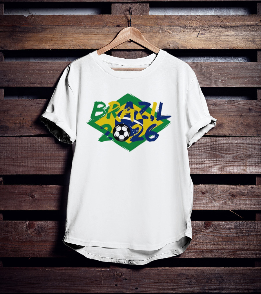 Brazil 2026 World Cup Soccer Team Flag T-Shirt