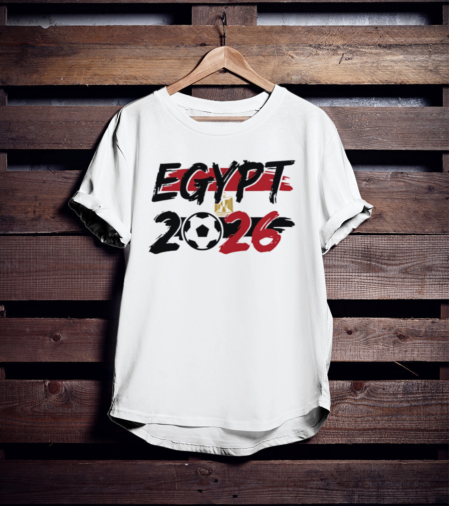 Egypt 2026 World Cup Soccer Emblem And Flag T-Shirt
