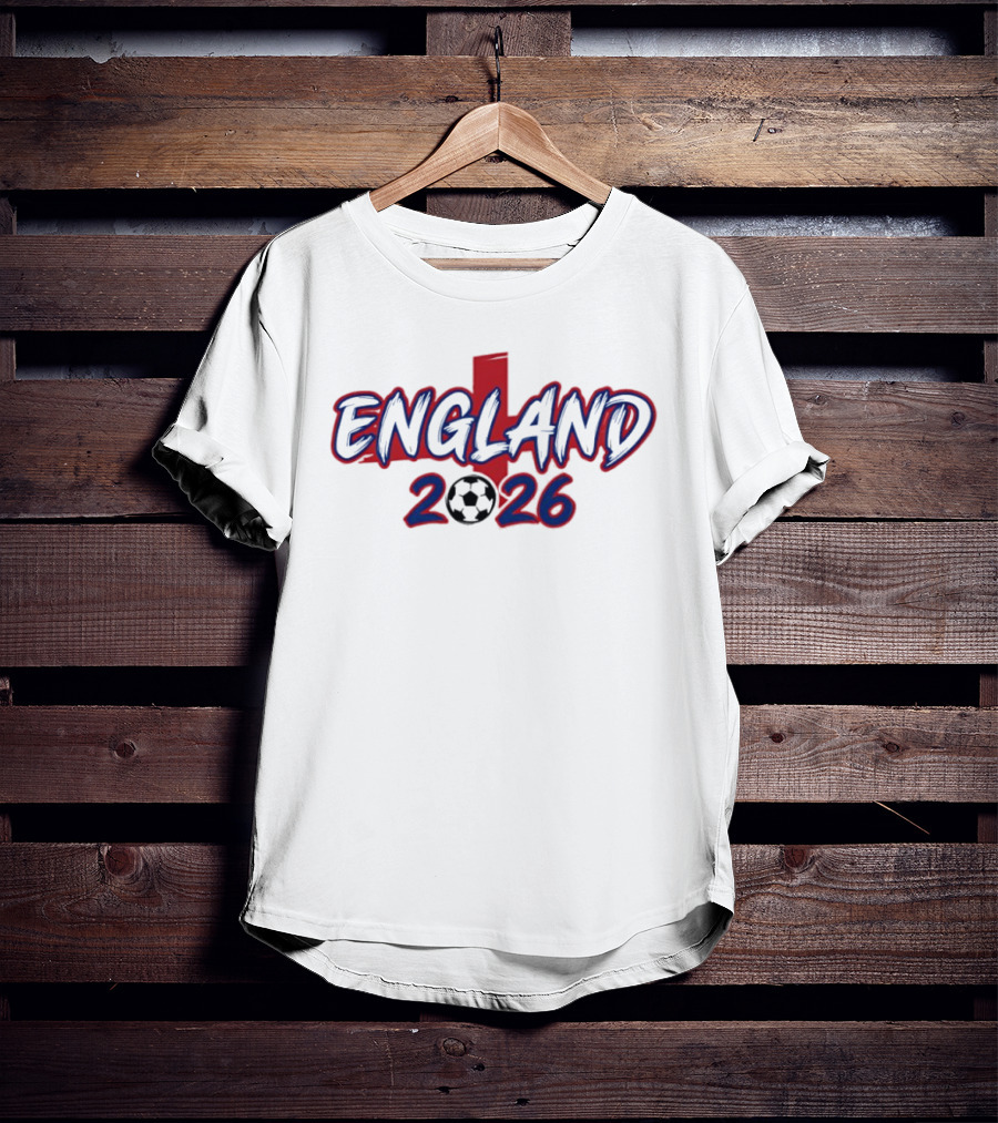 England 2026 Soccer Cross Football T-Shirt