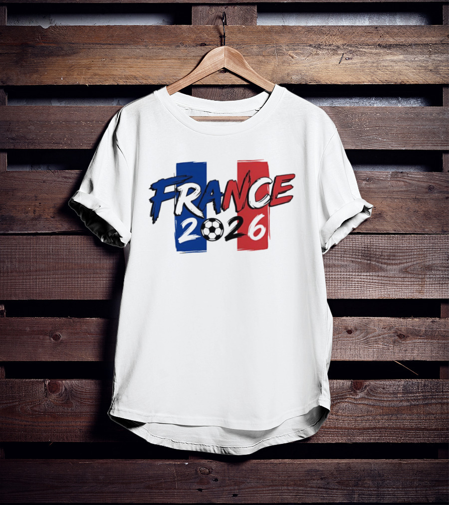 France 2026 Soccer World Cup Blue Red T-Shirt