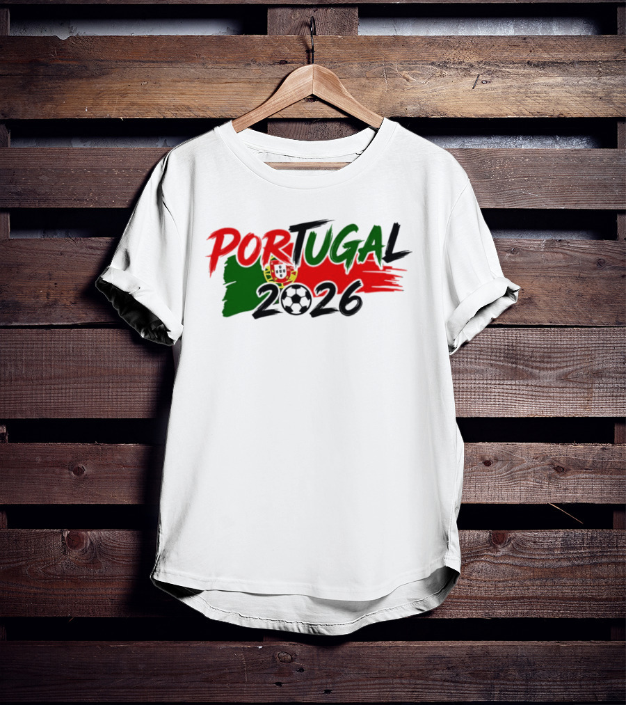 Portugal 2026 World Cup National Team Soccer Flag Crest T-Shirt