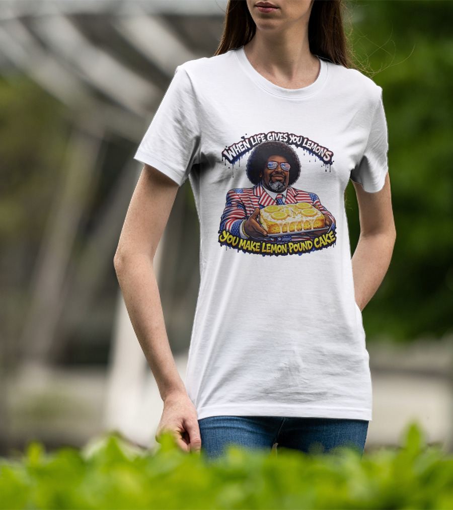 When Life Gives You Lemons You Make Lemon Pound Cake Patriotic Suit And Sunglasses T-Shirt
