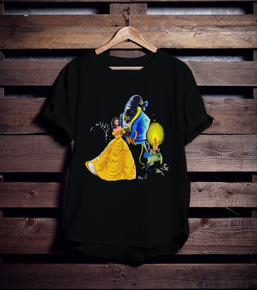Belle Beauty And The Xenomorph Alien Monster Dance Candelabra T-Shirt