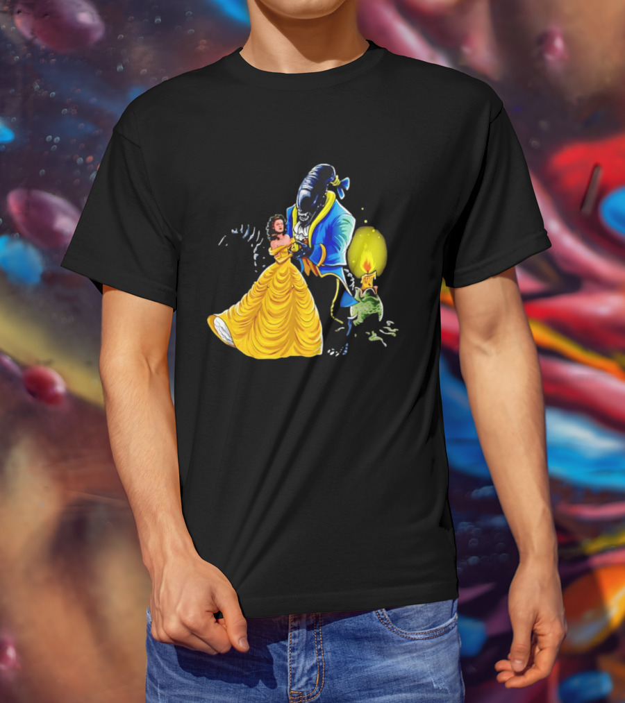 Belle Beauty And The Xenomorph Alien Monster Dance Candelabra T-Shirt
